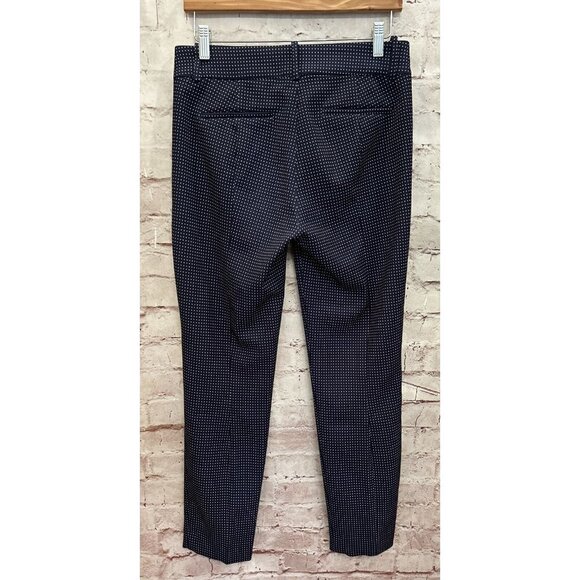 J CREW Mercantile Womens Pant Skinny Ankle Navy Blue Polka Dot Stretch Size 4 - Picture 3 of 3